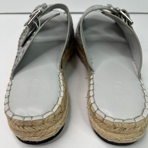 Logo Lori Goldstein Grey White Snake Leather Lindsay Slide Sandal New #514 - Picture 6 of 12